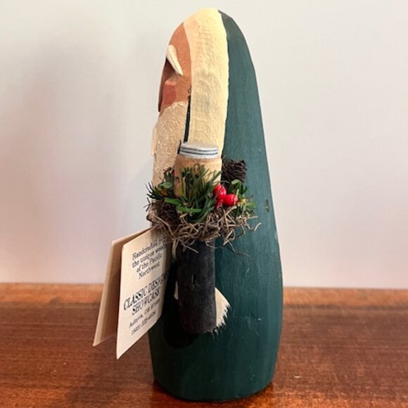 Hand Carved Wood Sno-Flake Santa by Classic Designs Astoria OR - Picture 2 of 8